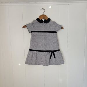 Vintage LULI & ME Houndstooth Peter Pan Collar Drop Waist Toddler Dress